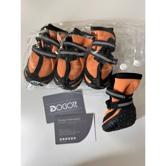 Dociote Other - XS Dog Shoes, Paw Protectors, Orange & Black - Dociote
